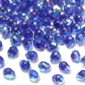Glanzende blauwe gefacetteerde kristallen glasparels met AB-kleur voor DIY sieraden maken. - Grootte ca. 8x11mm, Gat ca. 1.4mm, 20 Stuks/Verpakking / AB Koningsblauw