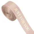 Κορδέλα grosgrain με χρυσή εκτύπωση "JUST FOR YOU" για συσκευασία δώρων και DIY κατασκευές. - Χακί
