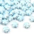 Perline distanziatrici in ceramica azzurra a cinque petali per gioielli fai-da-te e lavorazione - Azzurro Floreale