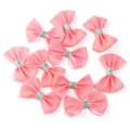 Lazos de cinta a rayas rojas y blancas pequeños mini lazos accesorios de pelo DIY manualidades - 3.5cm*5.5cm / Rojo