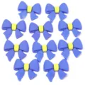 Schattige blauwe strik gele midden PVC zachte bedels DIY telefoonhoesje accessoires - Strik Patch / 20 Stuks (Ongeveer 41.5x46mm) / Blauw