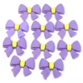 Paarse PVC zachte strik bedels detail, perfect voor DIY telefoonhoesjes, haarspelden en klompen. - Strik Patch / 20 Stuks (Ongeveer 41.5x46mm) / Paars