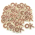 DIY PVC zacht rubber OK letters bedels patches voor telefoonhoesje haarspeld schoenen. - OK Letter Patch / 30 Stuks (Ongeveer 24x35mm) / Beige