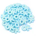 Blauwe OK letters PVC schoenbedels set DIY accessoires voor klompen en telefoonhoesjes - OK Letter Patch / 30 Stuks (Ongeveer 24x35mm) / Blauw
