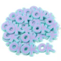 PVC zacht rubber OK letter bedels DIY accessoires voor telefoonhoesjes haarspelden clogs - OK Letter Patch / 30 Stuks (Ongeveer 24x35mm) / Meergroen