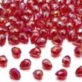 Rode kristalglas aardbei kralen gefacetteerde losse kralen voor DIY sieraden maken - Gefacetteerde Aardbei (Horizontaal Gat) / 6x8mm (Verpakking van 30) / Middelrood AB