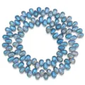 Elektroplierte Glas Tropfen Perlen lose für DIY handgemachte Armbänder Halsketten Schmuck machen. - Horizontales Loch Wassertropfen / 95 Stück/Packung / Dunkelblau