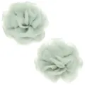 Double layer mesh rose fabric flower close-up detail, perfect for DIY handmade crafts. - Green