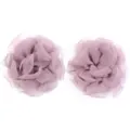 Double layer mesh fabric rose flower DIY hair accessory brooch clothing sewing craft parts - Purple