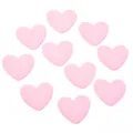Close-up of cute pink heart resin flatback charms for phone case and DIY jewelry crafting. - 10 Pieces Pack / Pink