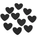 Black heart resin flatback patch details, perfect for DIY hair clips and phone case decor. - 10 Pieces Pack / Black