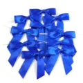 Noeuds en ruban satin bleu avec fil pour boîtes cadeaux, emballages et déco de mariage. - Taille 9X9cm Largeur Ruban 2.5cm 16g/Paquet / Bleu foncé