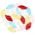 Colorful glass leaf beads for DIY jewelry making, handmade bracelets, necklaces and earrings. - Long Leaf