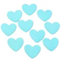 Resin heart flatback details, light blue DIY accessories for phone cases and hair clips. - 10 Pieces Pack / Blue