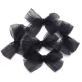 Black organza sheer bow appliques for clothing hair accessories DIY crafts 5pcs - Large Bow Accessory (F6292) / Black