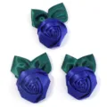 Stof satijn handgemaakte 3D roos knop DIY haarspeld broche kleding tassen accessoires - 5-6cm / Saffierblauw