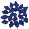 Accessoires de nœud en satin double couche bleu foncé pour pinces à cheveux et décoration DIY. - 10 Pièces/Paquet (4x6cm) / Bleu Marine