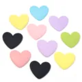 Colorful heart resin flatback charms detail, smooth surface DIY cabochons for phone decor - 10 Pieces Pack / Random Mixed Colors