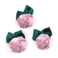Handgemaakte satijnen rozenknoppen DIY accessoires voor stijlvolle haarspelden en tassen. - 5-6cm / Oudroze