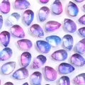 Gradient glass teardrop beads DIY jewelry making accessories for vintage style hairpins - 50 Pieces/Pack (9x6mm) / Blue-Purple Water Drop