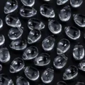 Clear glass teardrop beads detail shot, perfect for DIY jewelry making and hair accessories. - 50 Pieces/Pack (9x6mm) / Transparent Water Drop