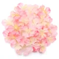 Artificial pink 4-petal flower petals DIY craft non-woven fabric accessories detail view - 60-piece Set / Pink Yellow
