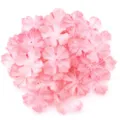 Pink 4-petal artificial fabric flowers for DIY crafts, hair clips, and clothing accessories. - 60-piece Set / Pink