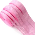 Pink gingham polyester ribbon rolls for gift wrapping, hair bows and DIY craft projects. - Width 0.6cm / Pink