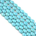 Blue turquoise drop beads flat melon turquoise gemstone beads for DIY jewelry making - Straight Hole Flat Melon Seed Style / 12x8mm (Approx. 29 Pcs) / Blue