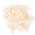 Polyester ribbon rose lace bows set for lolita hair accessories and DIY clothing crafts - 10 Pieces Pack / Off White