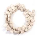 White howlite teardrop beads strand for DIY jewelry making, necklace and bracelet accessories. - Horizontal Hole Flat Melon Seed Style / 12x8mm (Approx. 70 Pcs) / White