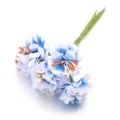 Ramo de flores de tela artificial bicolor camelia hecho a mano DIY decoración hogar - Manzana / Longitud aprox. 105mm / Azul