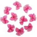 Nœud papignon en résille à pois roses accessoires DIY pour pinces à cheveux et couture. - Bordure en Mesh Rose Bonbon