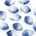 Blue gradient glass petal charms DIY jewelry making components for vintage hair accessories - Blue Black Epiphyllum