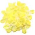 Yellow artificial orchid flower heads for wedding decoration, floral wall and DIY accessories. - 10 Pieces/Pack (Approx 7.8cm) / Yellow
