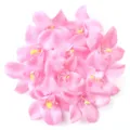 Pink artificial silk orchid flower heads, ideal for wedding flower walls and home decor. - 10 Pieces/Pack (Approx 7.8cm) / Pink