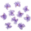 Nœud en tulle à pois violet accessoires de cheveux DIY et fournitures d'artisanat - Bordure en Mesh Violet