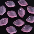Pink translucent glass petal beads close-up detail for handmade DIY jewelry crafting accessories. - Pink Epiphyllum