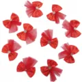 Nœud papillon rouge à pois maille DIY accessoires de cheveux pour vêtements et loisirs - Bordure en Mesh Rouge