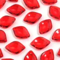 Red glass leaf petal beads for DIY handmade jewelry making accessories hair pin materials - Red Epiphyllum