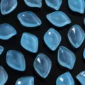 Light blue glass petal bead detail, glazed DIY component for handmade hair accessories. - Blue Epiphyllum