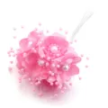 Ramo de flores de tela artificial rosa con estambres de perlas para fiesta boda DIY. - Flor de Perlas / Longitud aprox. 120mm / Rosa