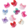 Accessoires de cheveux DIY nœud résille à pois colorés, ensemble de nœuds décoratifs. - Bordure en Mesh Couleurs Mixtes
