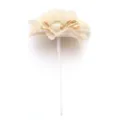 Tallo de flor artificial malla dorada tela floración boda hogar decoración floral - Camelia / Aprox. 8.5CM / Dorado