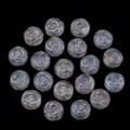 Galvanisierte Glas Rose Perlen, wunderschön für DIY Armbänder, Halsketten und Ohrringe. - Runde Rose / 20 Stück/Packung (ca. 10mm) / Klarweiß