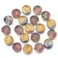 Galvanisierte Glas Rosen Perlen perfekt für DIY Schmuckherstellung Armbänder. - Runde Rose / 20 Stück/Packung (ca. 10mm) / Hellgelb-Lila