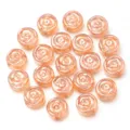 Galvanisierte Glasrosenperlen für DIY Schmuckherstellung, schöne Armbänder Halsketten Perlen. - Runde Rose / 20 Stück/Packung (ca. 10mm) / Orange