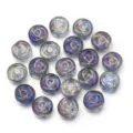 Elektroplattierte Glas Rosen Perlen DIY Armband Halskette Schmuck Zubehör Basteln - Runde Rose / 20 Stück/Packung (ca. 10mm) / Lichtblau-violett