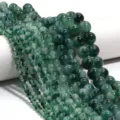 Perline sfuse tonde in calcedonio verde fili di pietre preziose per creazione gioielli DIY. - Dimensione 4mm (Circa 88 Pezzi) / Verde scuro