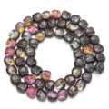 Galvanisierte Glasquadrat Perlen bunte schillernde DIY Armband Schmuckherstellung Zubehör - Unregelmäßig / 55 Stück / Schwarz & Lila